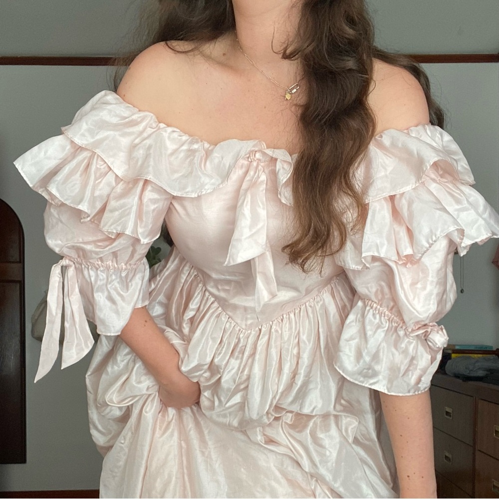 1980s soft pink gown